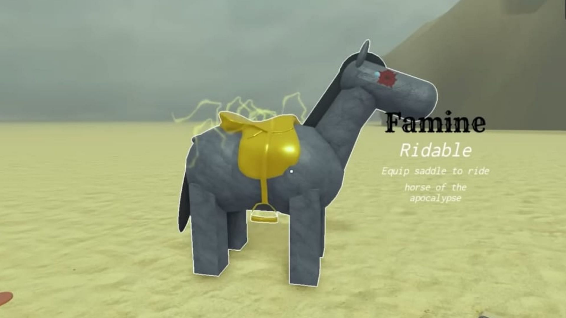 The Famine Horse strikes enemies with lightning (Image via Roblox)